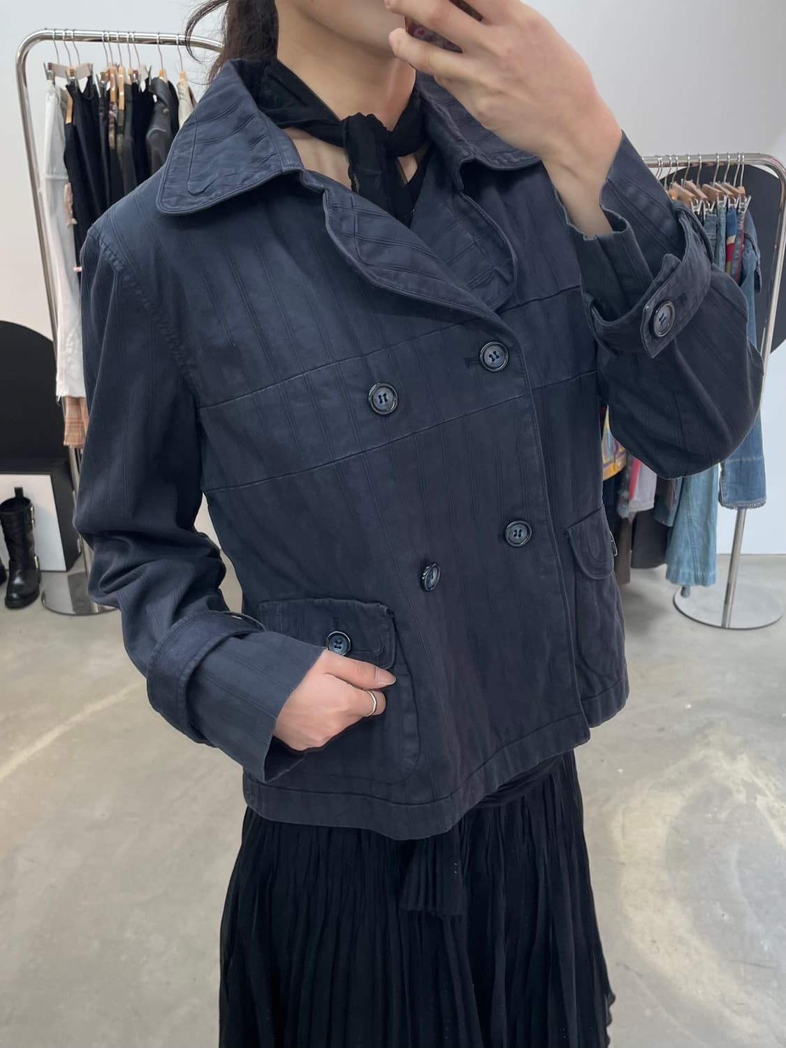 vintage 더블버튼 코튼 자켓 상품이미지1