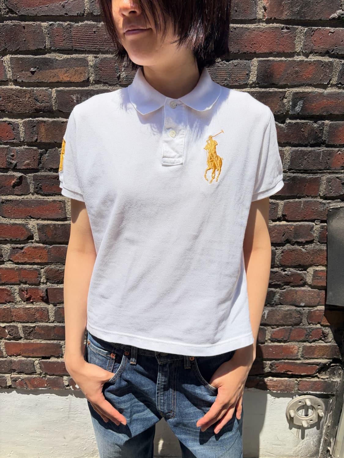 Polo Ralph Lauren 골드 빅포니 넘버링 반팔 카라 티셔츠 L 상품이미지1