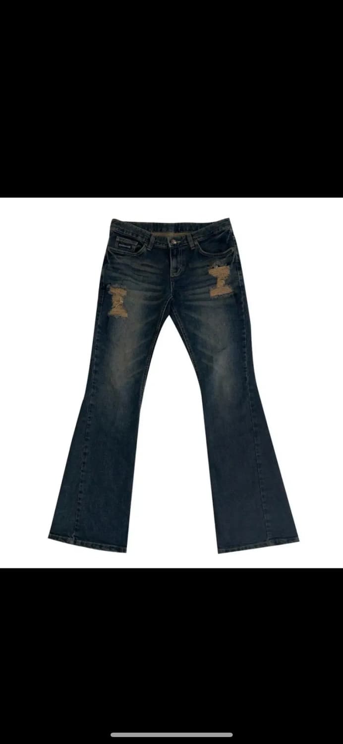 플리즈노팔로우 플노팔 데미지 워싱 부츠컷 팬츠 S 상품이미지1