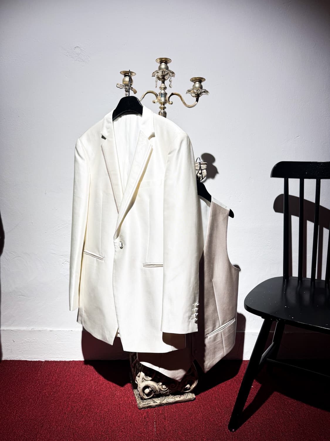 White Smoking Jacket & Vest 2p 상품이미지1