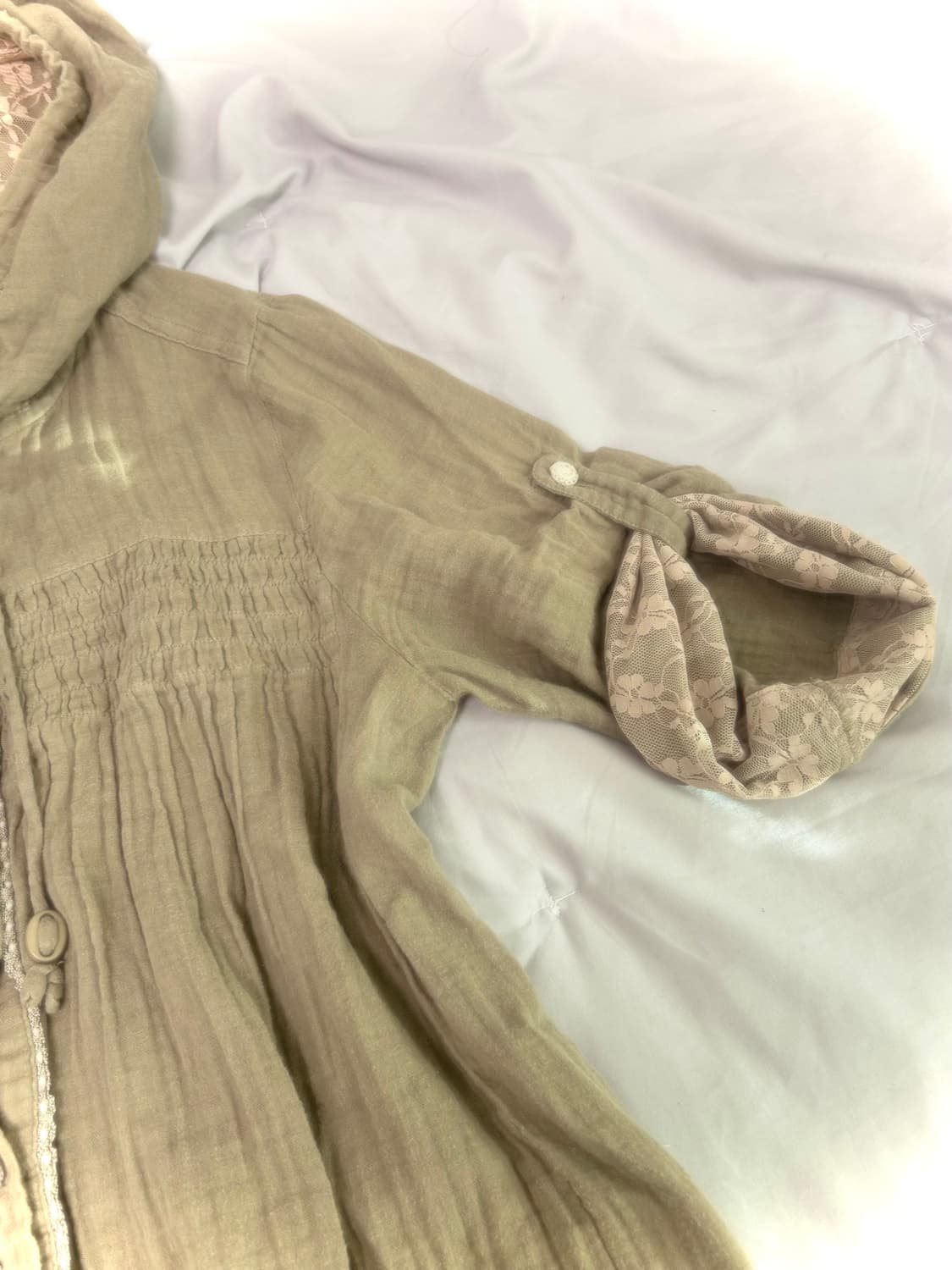 희귀 엑시즈팜 핀터깔 모리걸 카키 야상 블라우스 그런지페어리 빈티지 상품이미지4