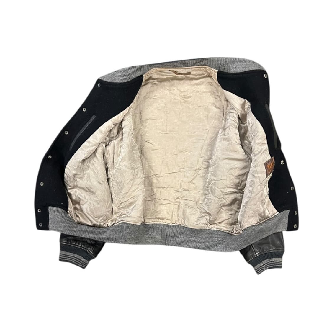 M) 멘즈 비기 90s 블랙 스타디움 레더 슬리브 바시티 자켓 OJ-03 상품이미지3