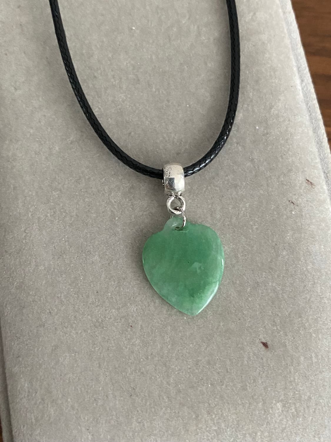 하트 모티브 천연 비취 펜던트 목걸이 상품이미지3