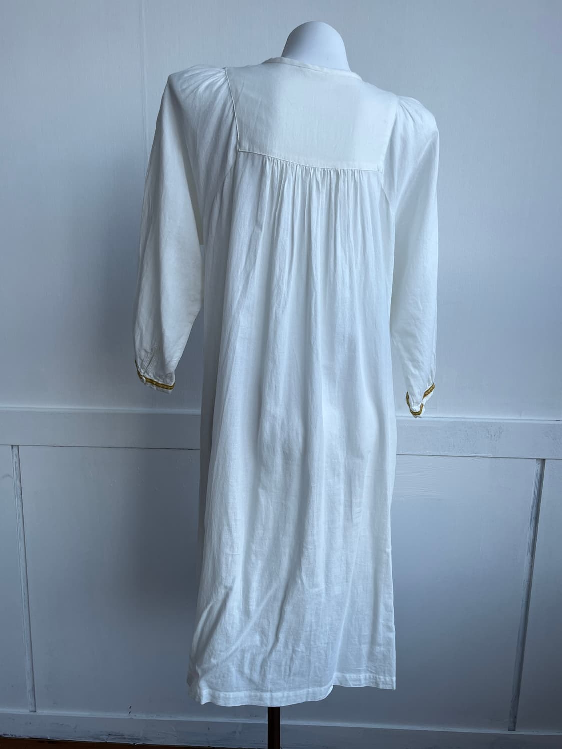 화이트 브라운 수술 블라우스 원피스 상품이미지4