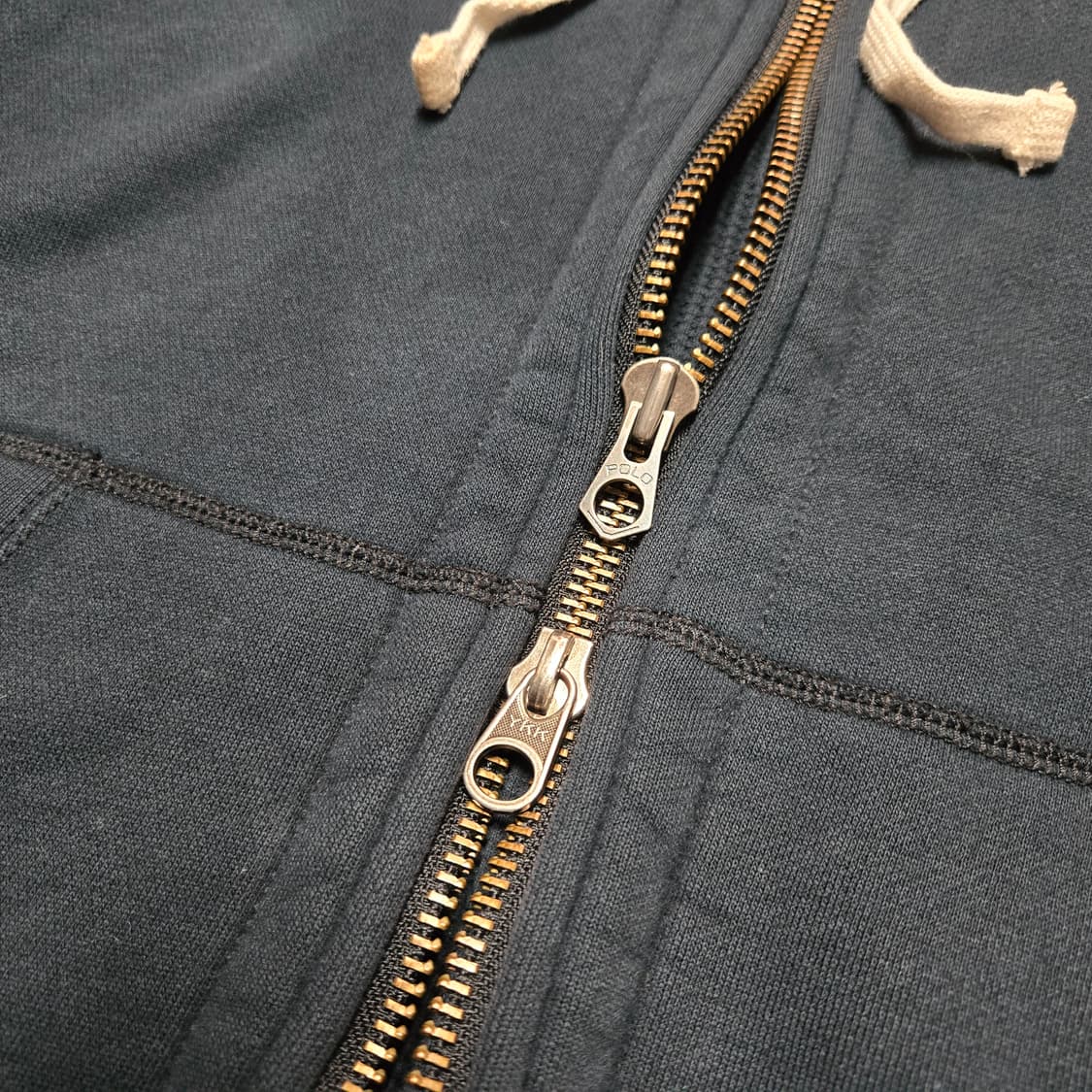 XL 폴로랄프로렌 써멀 헤비코튼 투웨이 집업 후드 블랙 상품이미지4