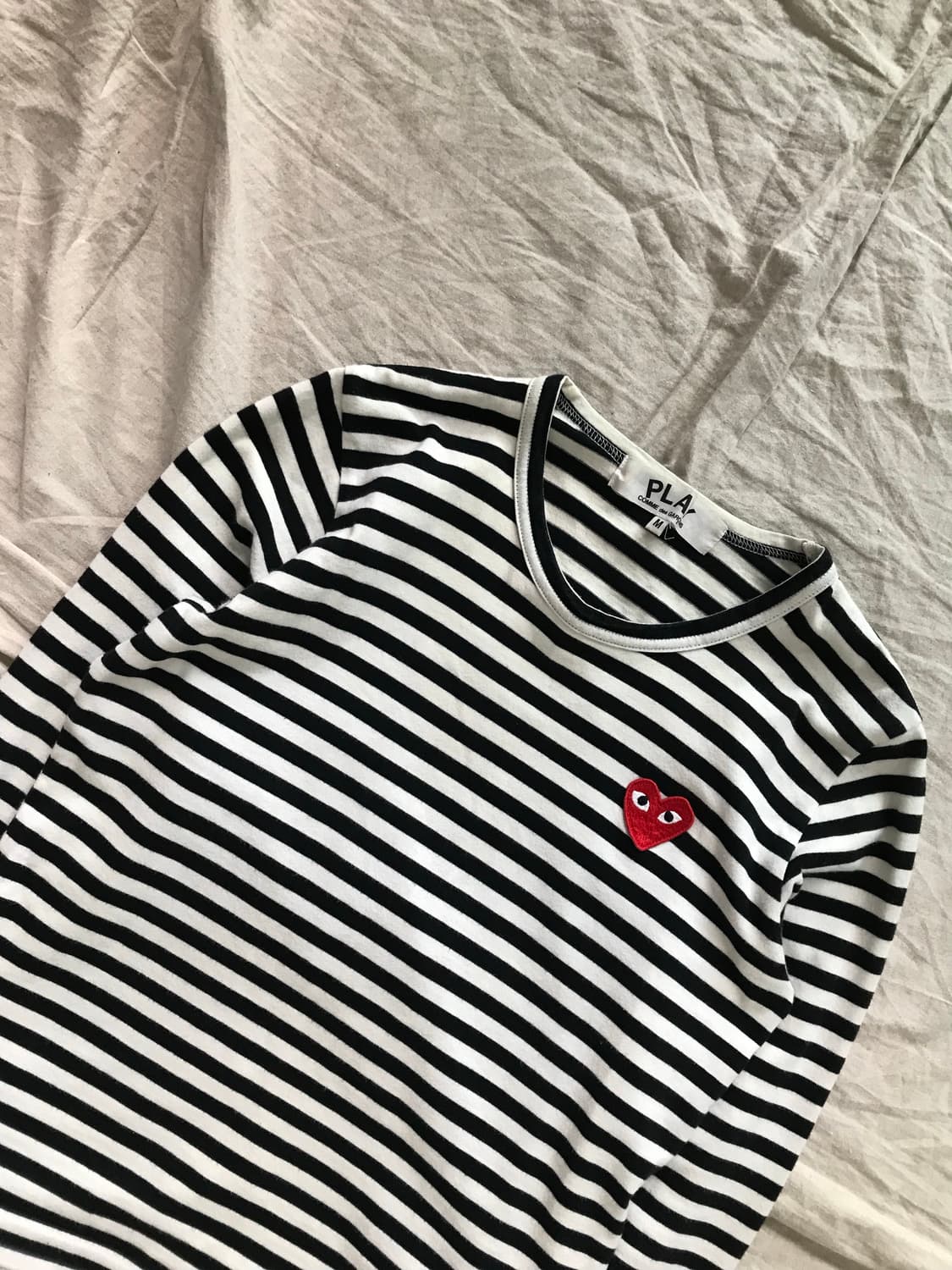 꼼데가르송 여성 레드와펜 스트라이프 롱슬리브티 상품이미지6