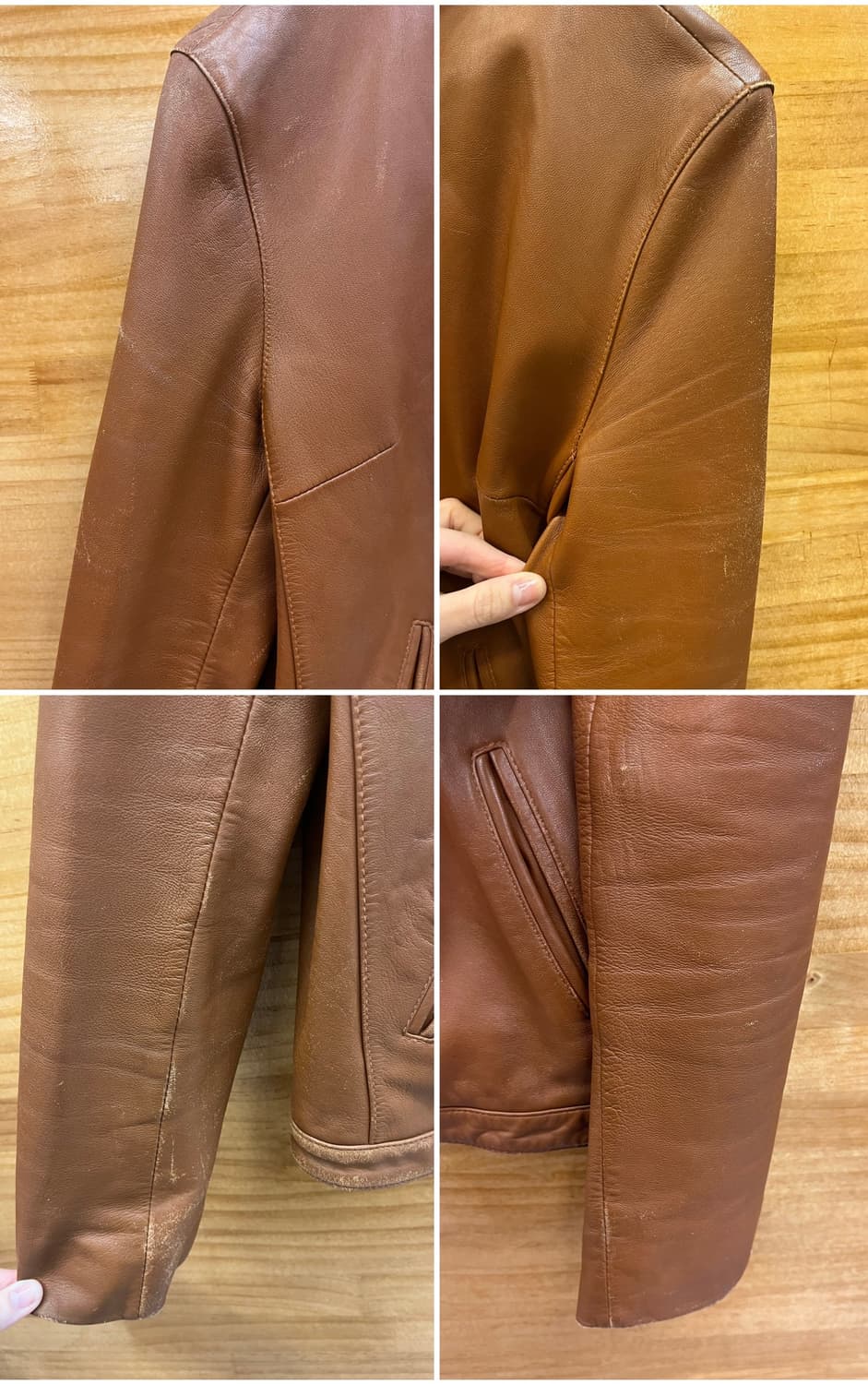 빈티지 양가죽 레더 자켓 브라운 77 #csz4117 상품이미지6