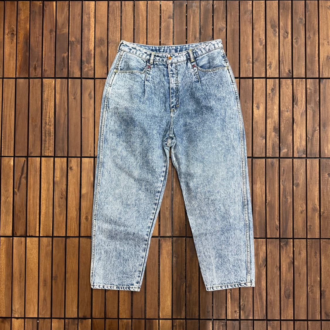 80s 조이버 굿즈 케미컬 워시 테이퍼드 진 (30)   상품이미지1