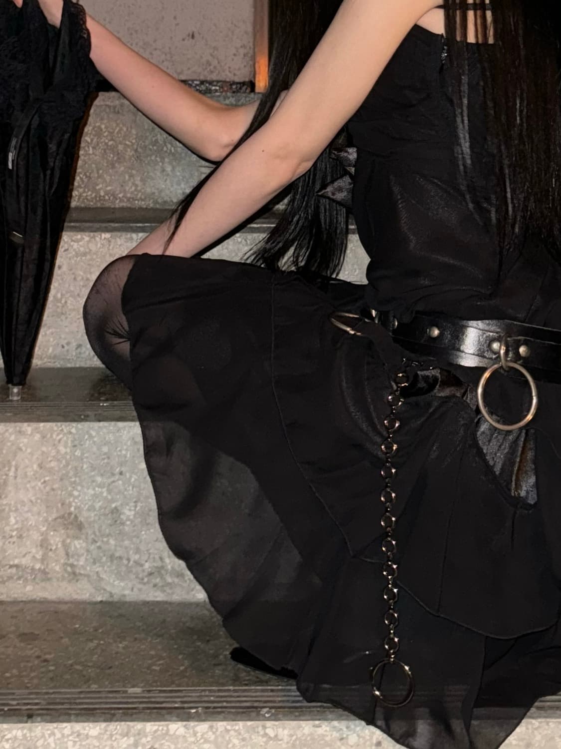 리본 포인트 홀터 원피스 상품이미지5