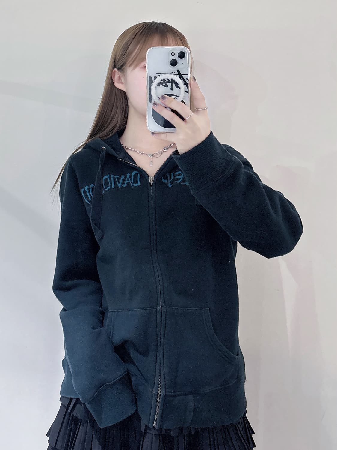 할리데이빈슨 빅로고 후드집업 상품이미지2