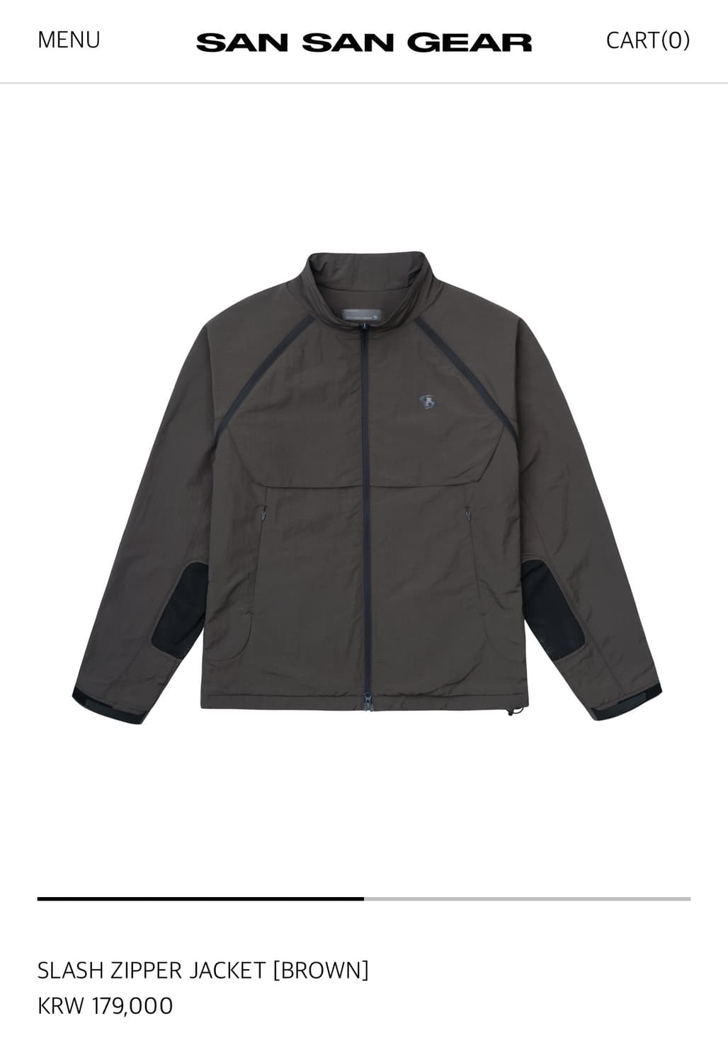 산산기어 SLASH ZIPPER JACKET [BROWN] 브라운 자켓 상품이미지1