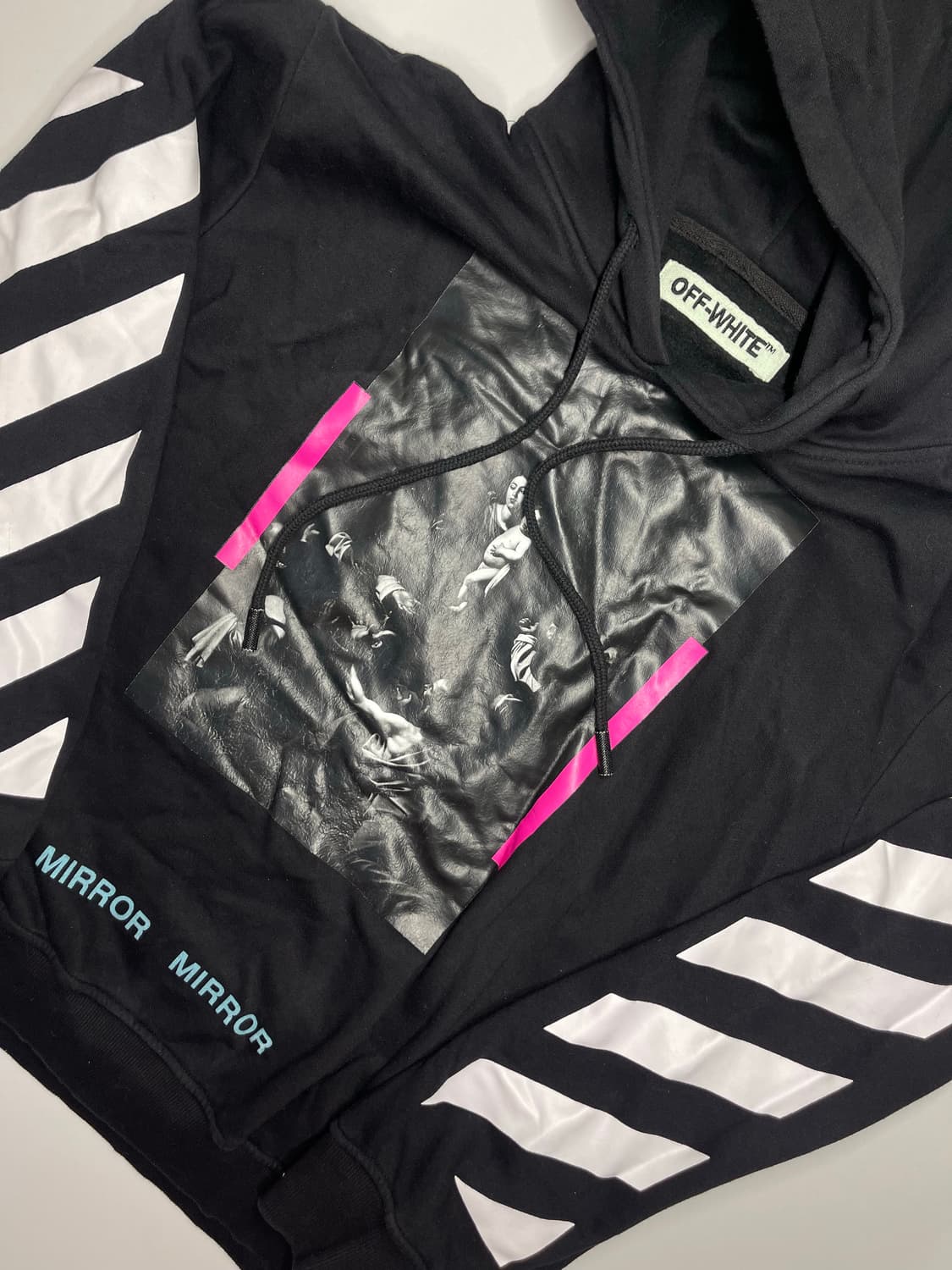 오프화이트 미러미러 블랙 후드티 L 상품이미지3