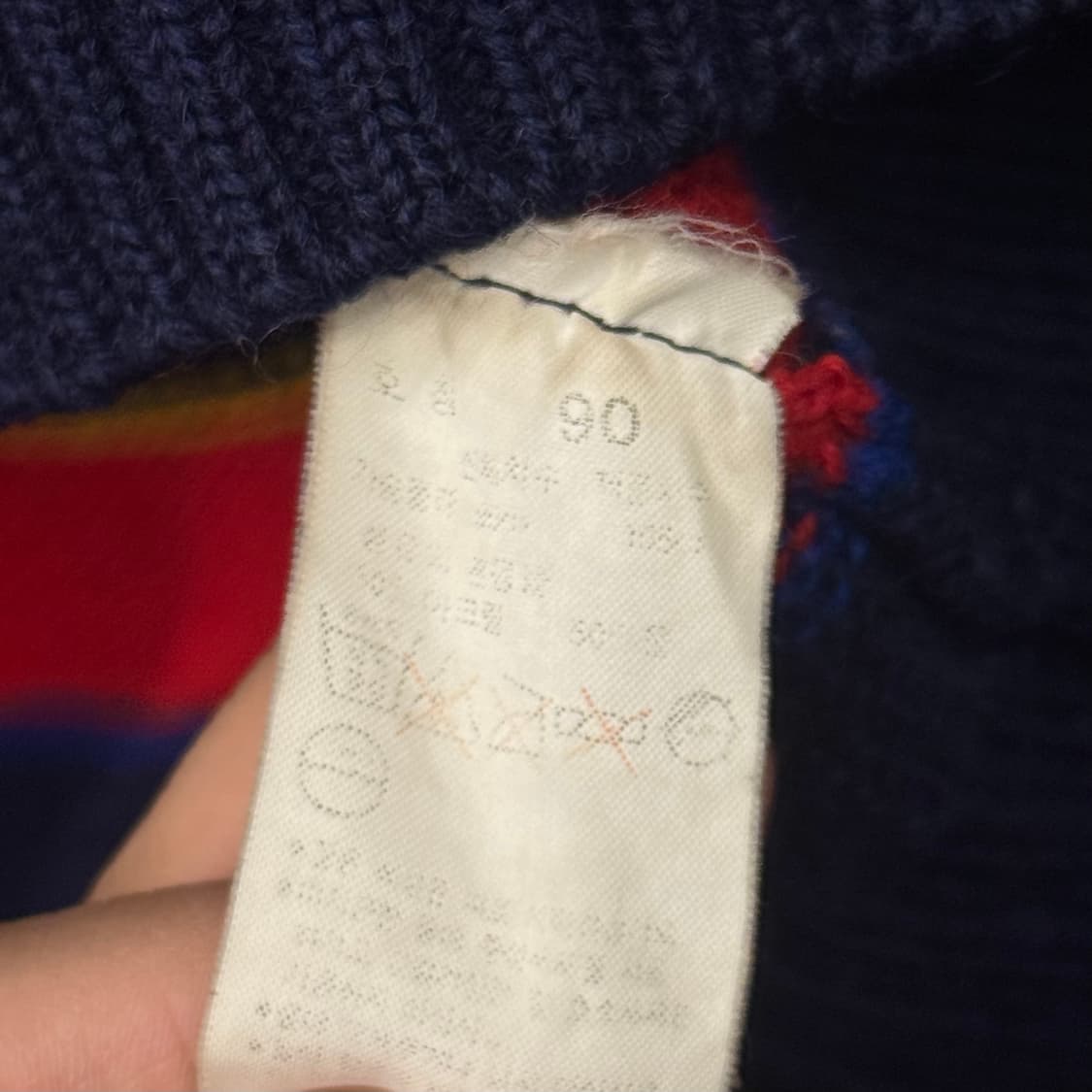 90s 리바이스 금장 로고 화이트 탭 프레피 크리켓 니트 클래식 N40 상품이미지8