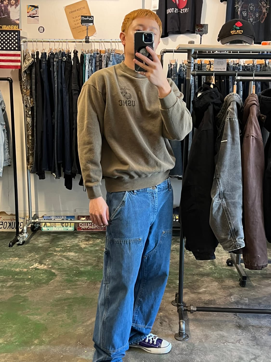 10's [36x30] 칼하트 더블니 데님 워크팬츠 미제 원단 상품이미지3