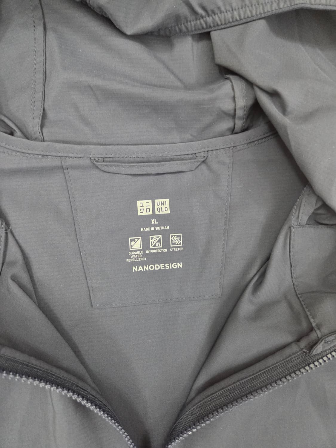 유니클로 UV 포켓터블 바람막이 윈드브레이커 자켓 네이비 XL, 105 상품이미지3