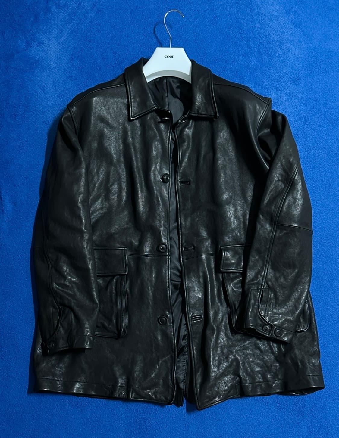 쿠어 워시드 램스킨 레더 카코트 M 상품이미지3