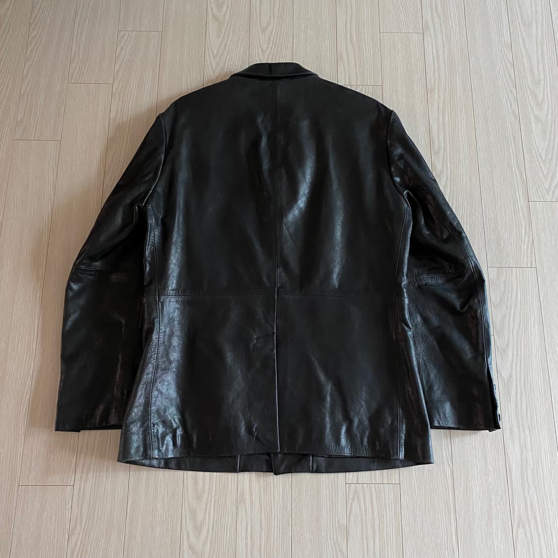 [52] 선플라워 피크드 라펠 레더 블레이저 상품이미지2