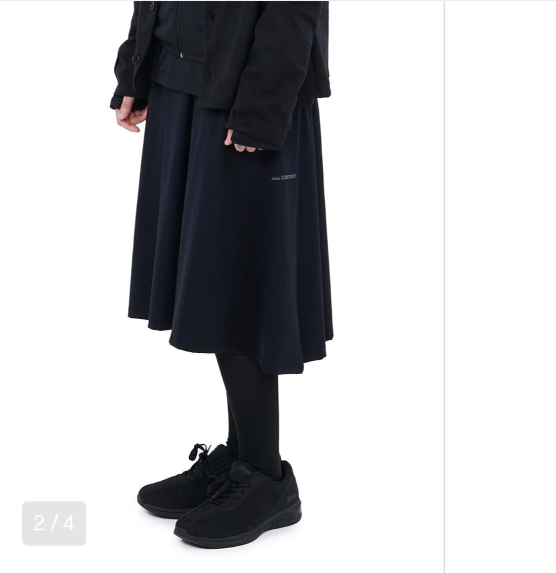 25-003 Flared Midi Skirt Black 상품이미지2