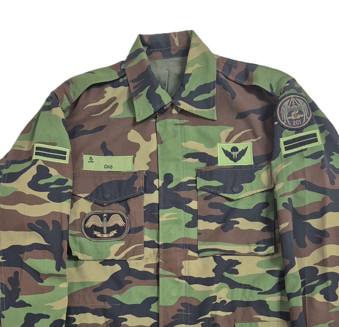 육군 구형 201특공여단 일병 후기형 야전상의 전투복 상의 자켓 (L) 상품이미지9