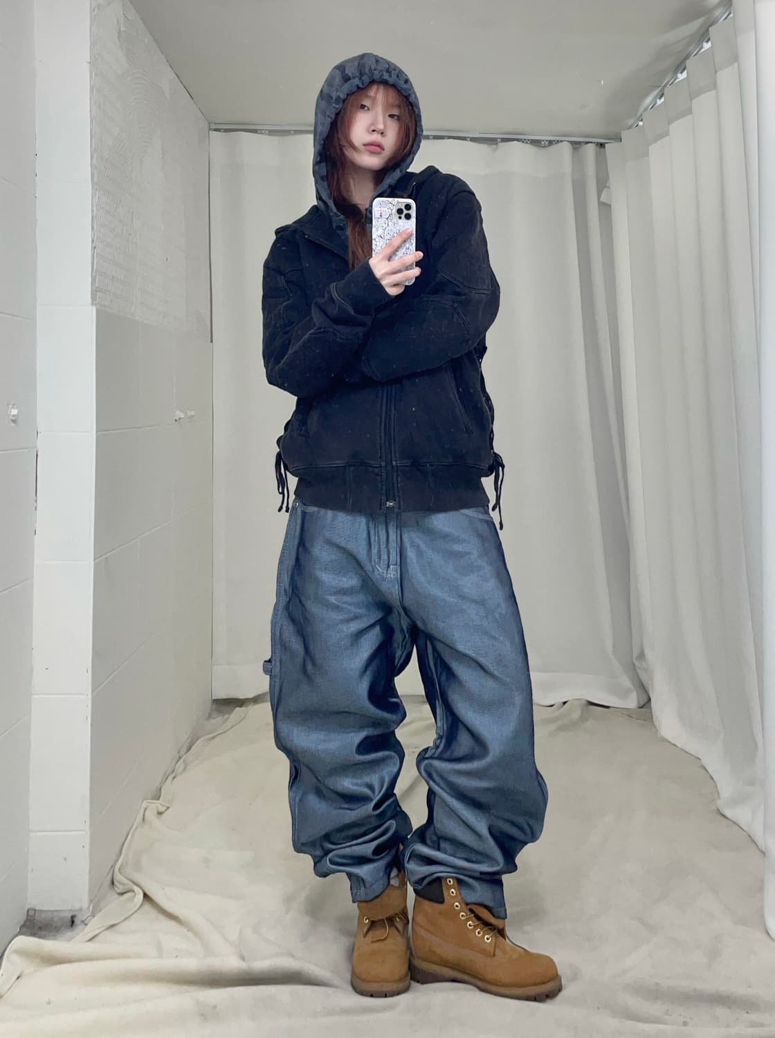 카도야 실버 그레이 힙합 스트릿 코디 세트 상품이미지2