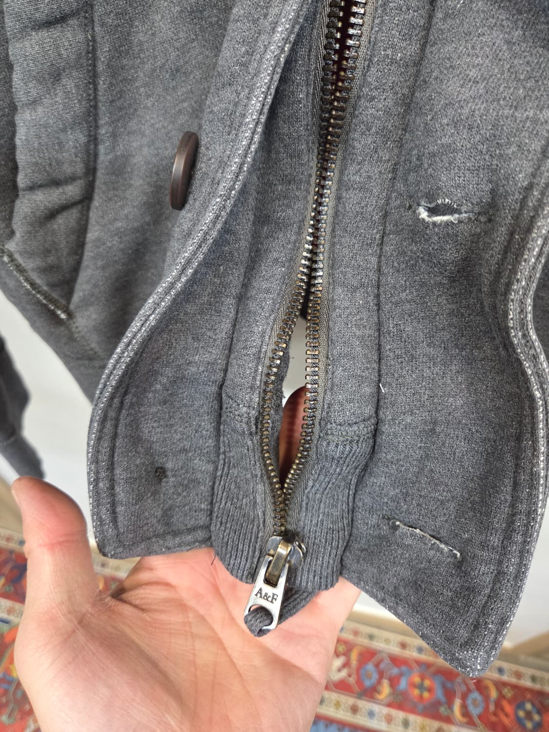 아베크롬비 빈티지 하이넥 안감플리스 집업 L 상품이미지7