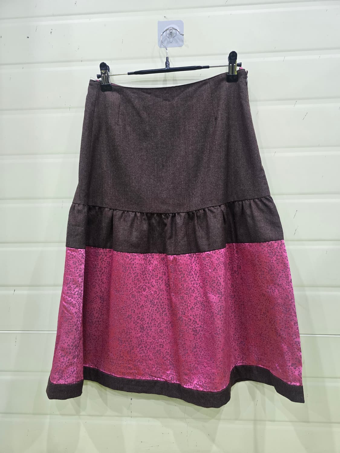 오일리(OILILY) 브라운/핑크 플라워 패턴 롱 스커트 상품이미지5