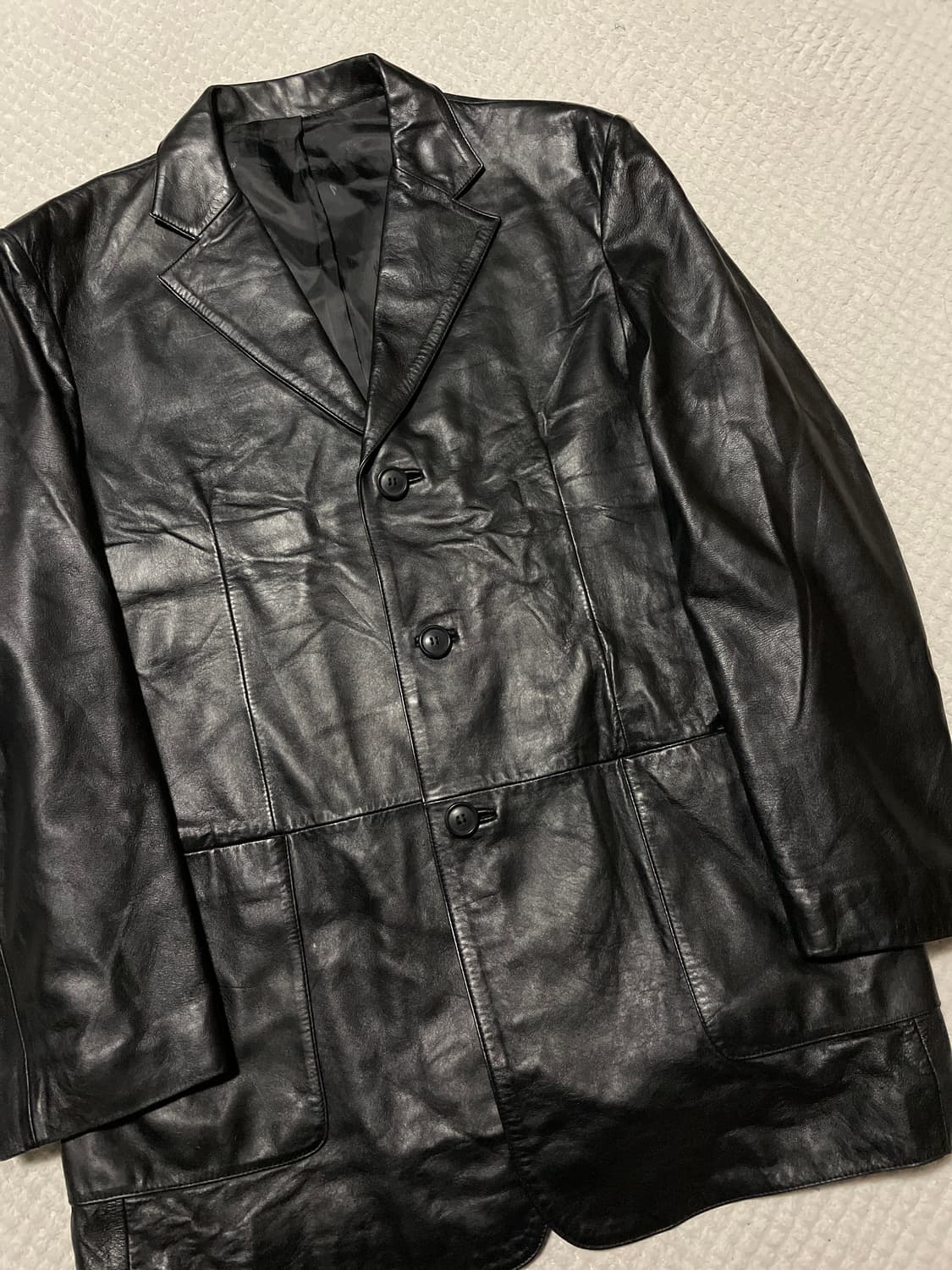 MIK 웨스턴 무드 램스킨 양가죽 레더 카 코트 상품이미지5