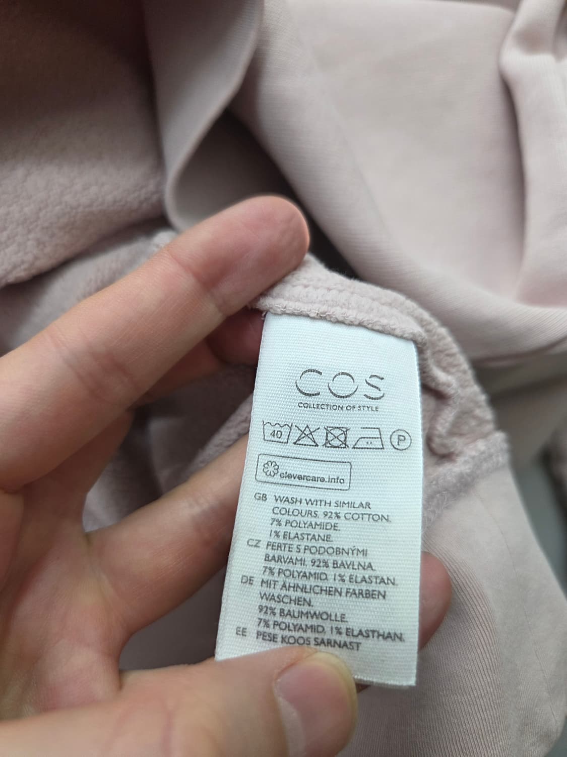 코스 라이트핑크 오버핏 맨투맨 상품이미지5