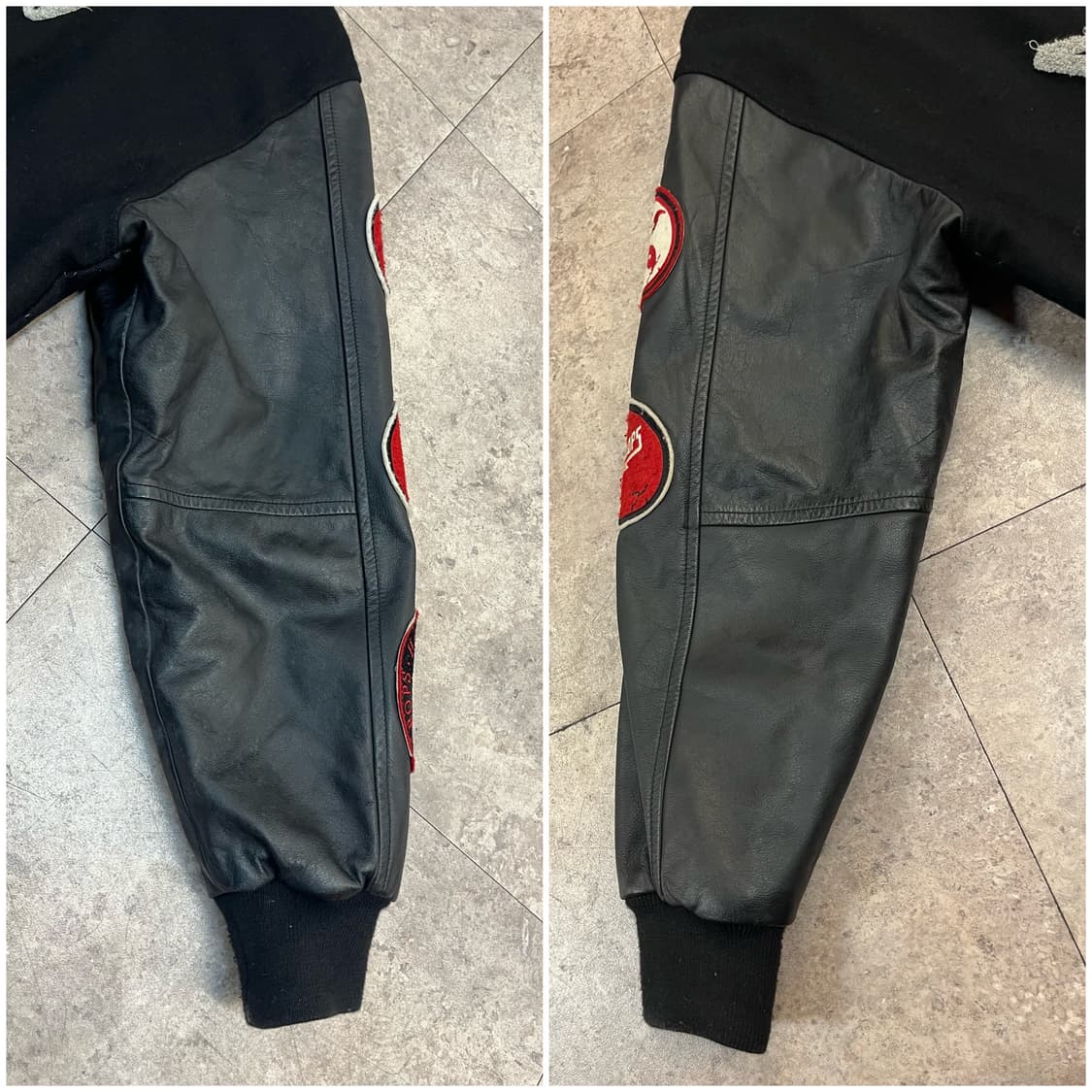 빈티지 Knowledge 패치 바시티 자켓 블랙 M #csz2165  상품이미지10