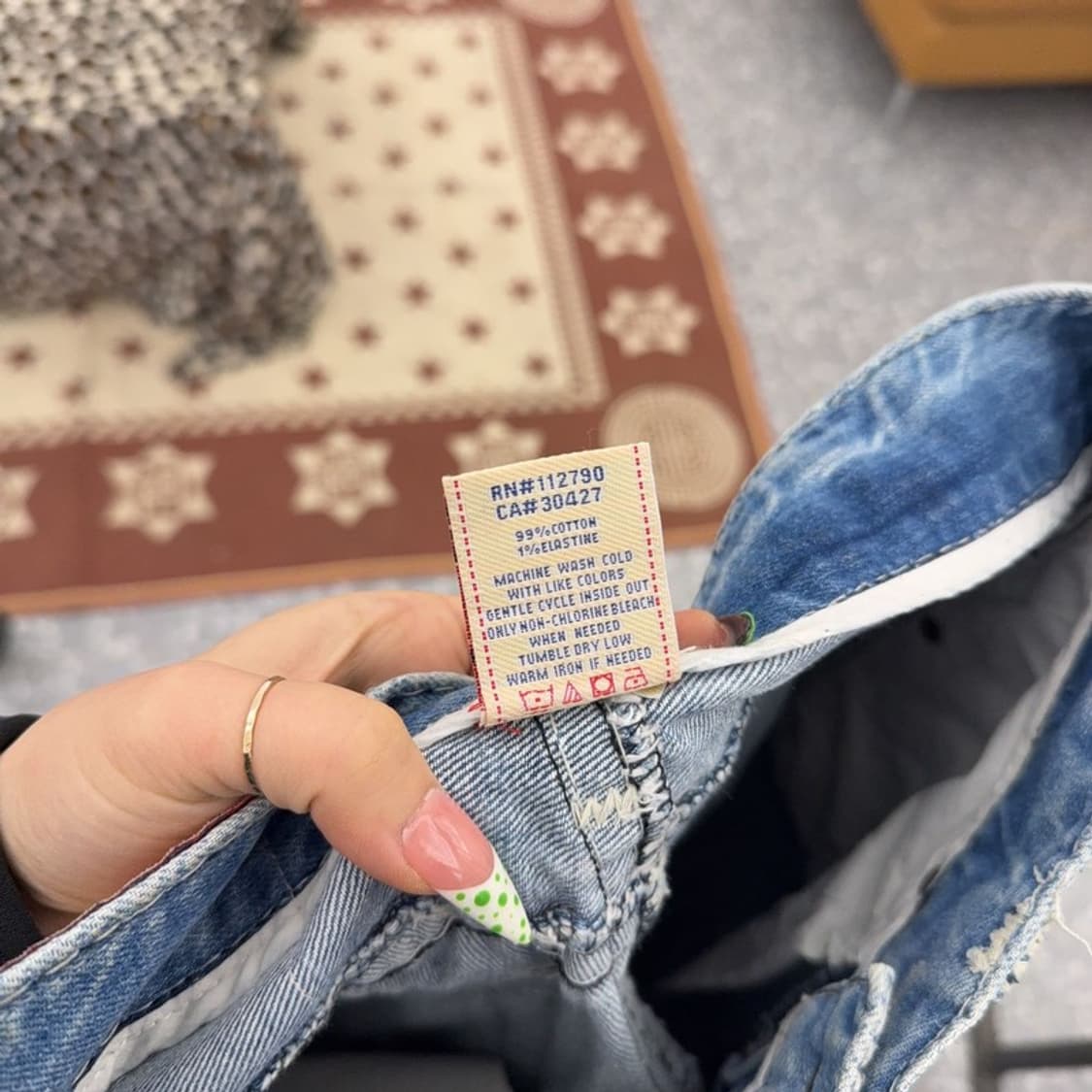 트루릴리전 빌리슈퍼티 Y2K 데미지 데님 청바지 28인치 C09134 상품이미지7