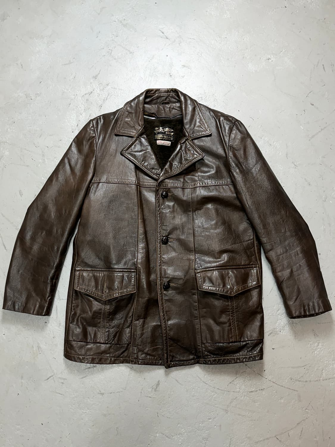 80's 빈티지 시어스 레더 카코트 빈티지 레더 코트 블레이저 상품이미지1