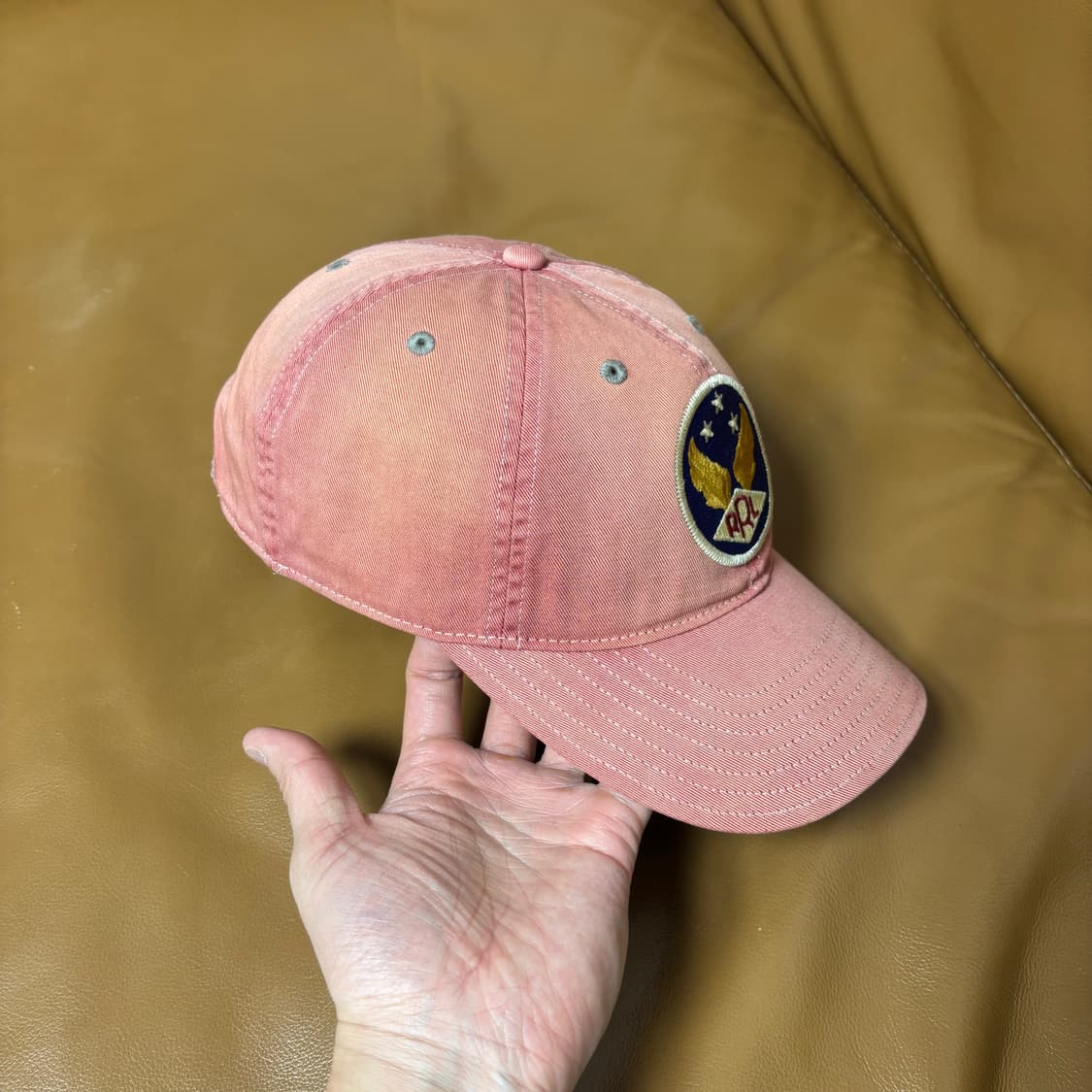 RRL 더블알엘 랄프로렌 폴로 윙로고 6패널 볼캡 모자 워시드 레드 상품이미지3