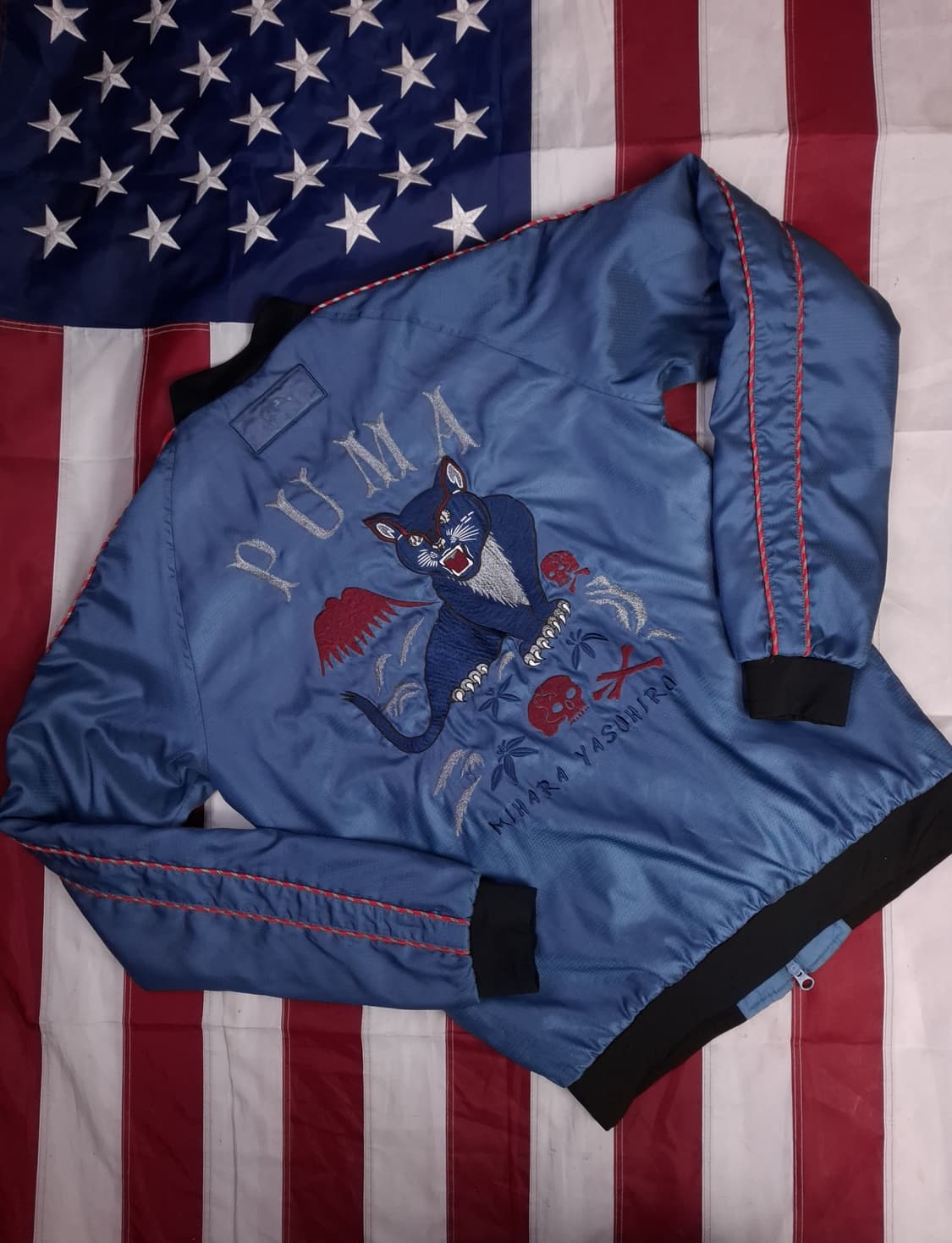 오리지날 푸마 x 미하라 야스히로 블루 자수 수베니어 자켓 상품이미지1