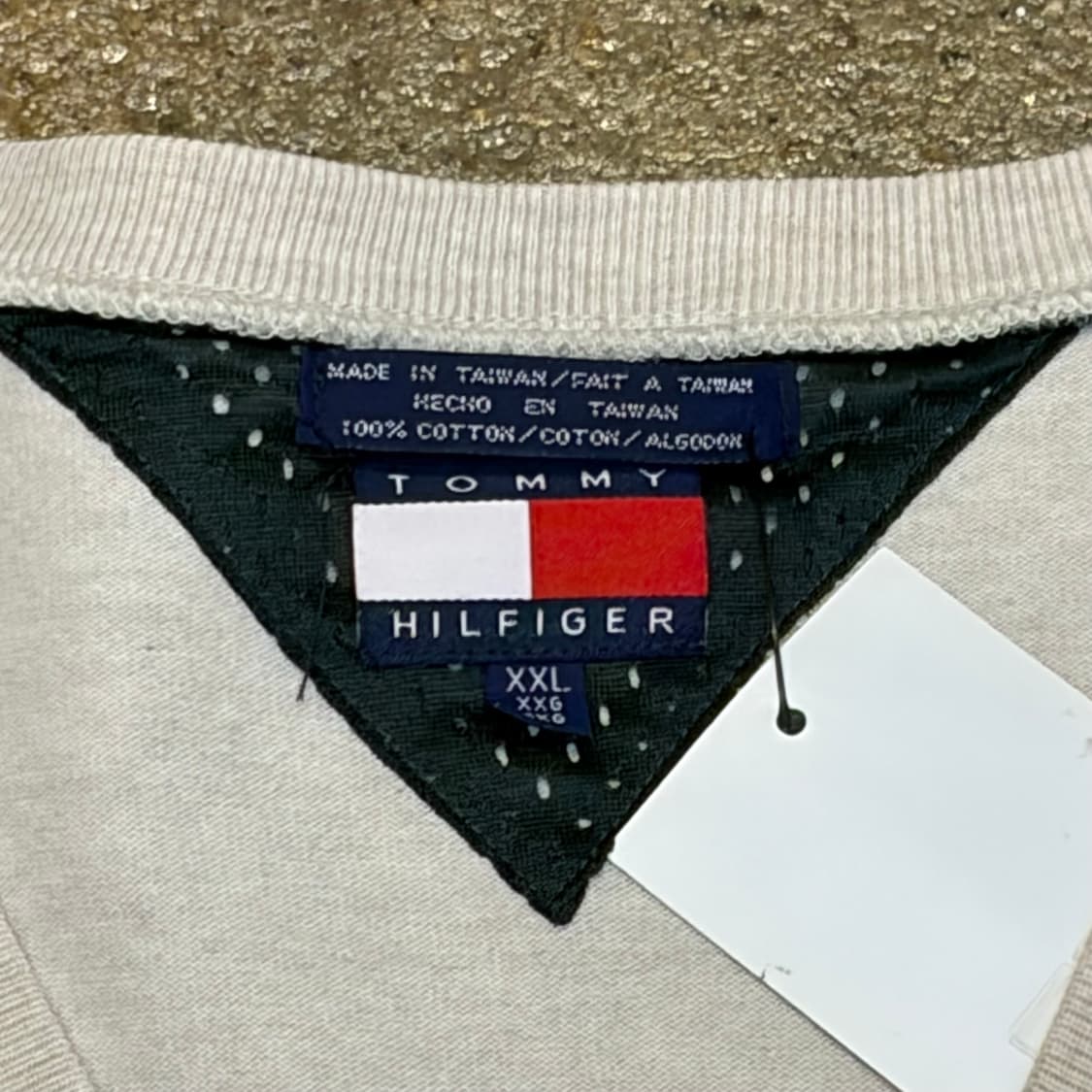 90s 미국 빈티지 타미힐피거 올드스쿨 빅로고 브이넥 롱슬리브 상품이미지5