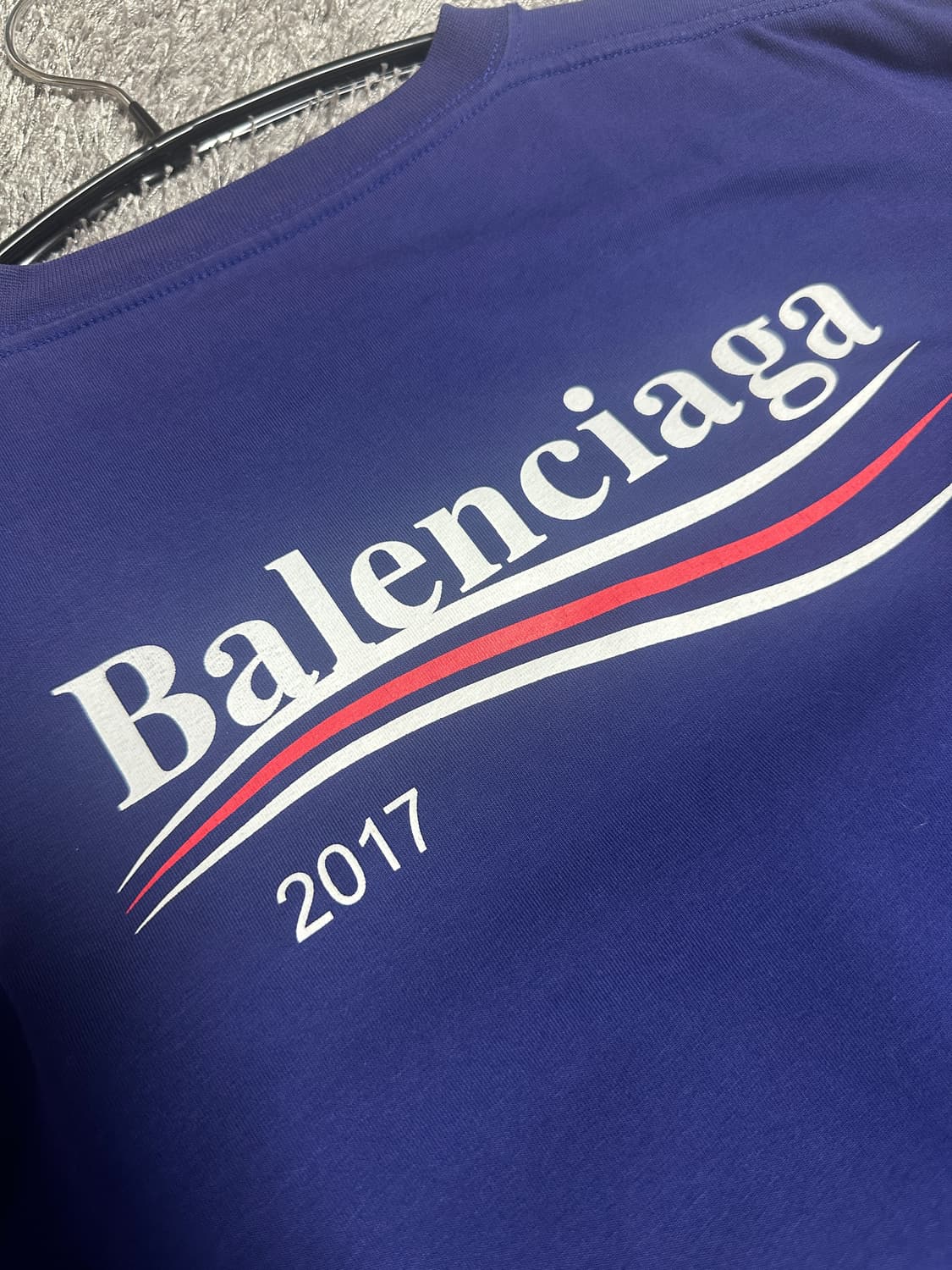 발렌시아가 웨이브 로고 2017 반팔티 블루 s 100 사이즈 상품이미지3