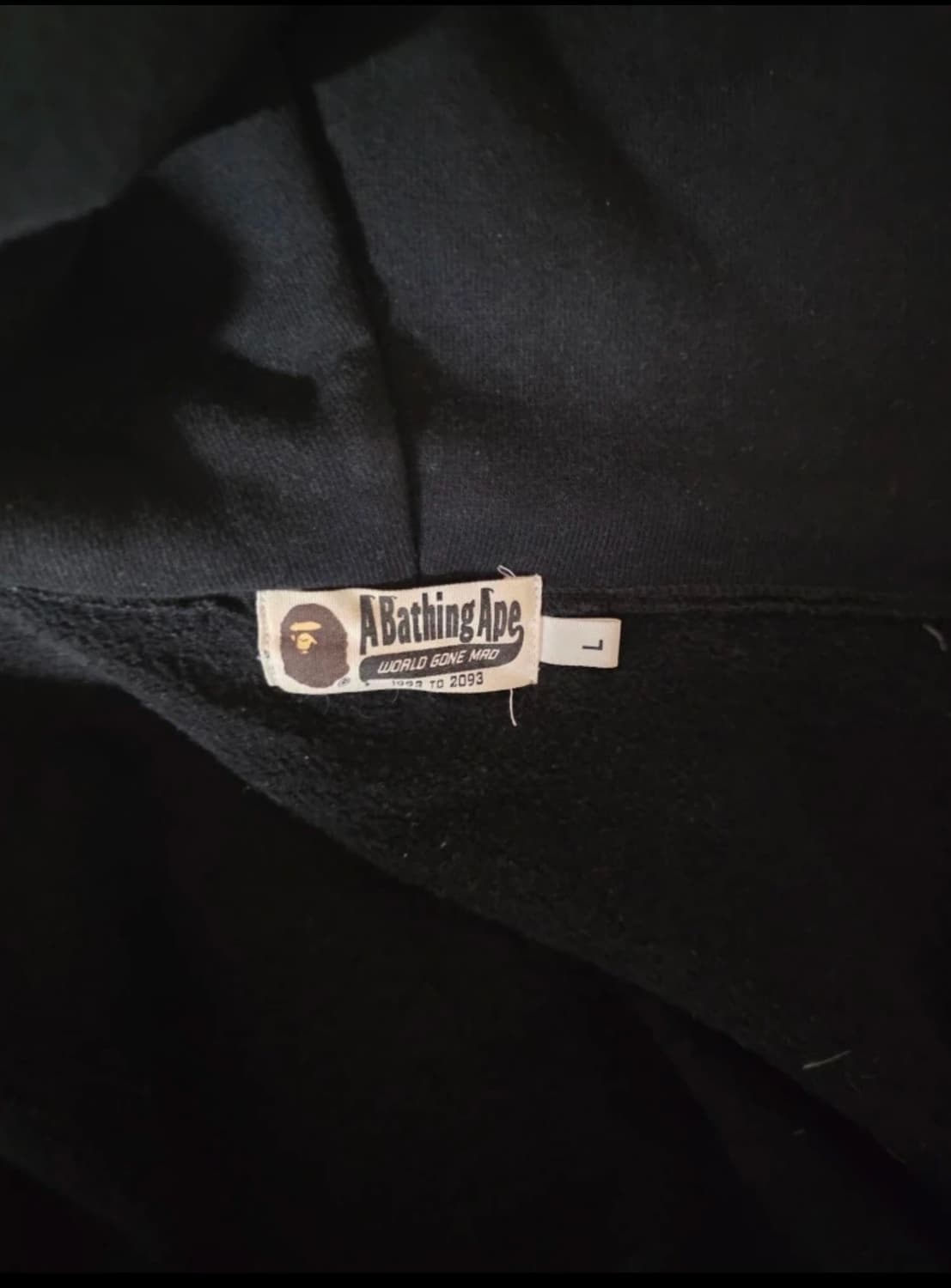 급처! 정품 베이프 샤크 후드 야광 블랙 카모 반반 집업 상품이미지4