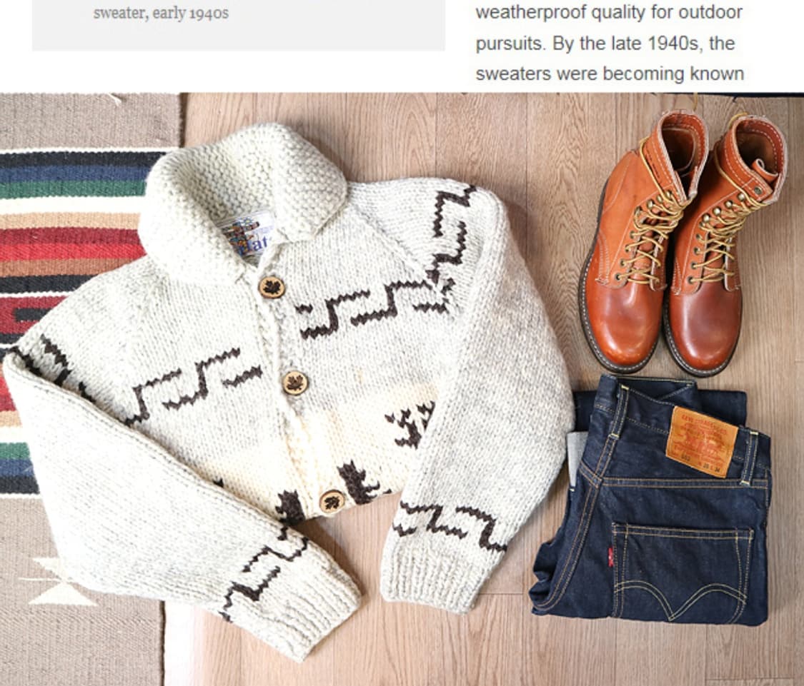 KANATA 카나타 캐나다 핸드메이드 양모100% 인디언
코위찬 스웨터  상품이미지1