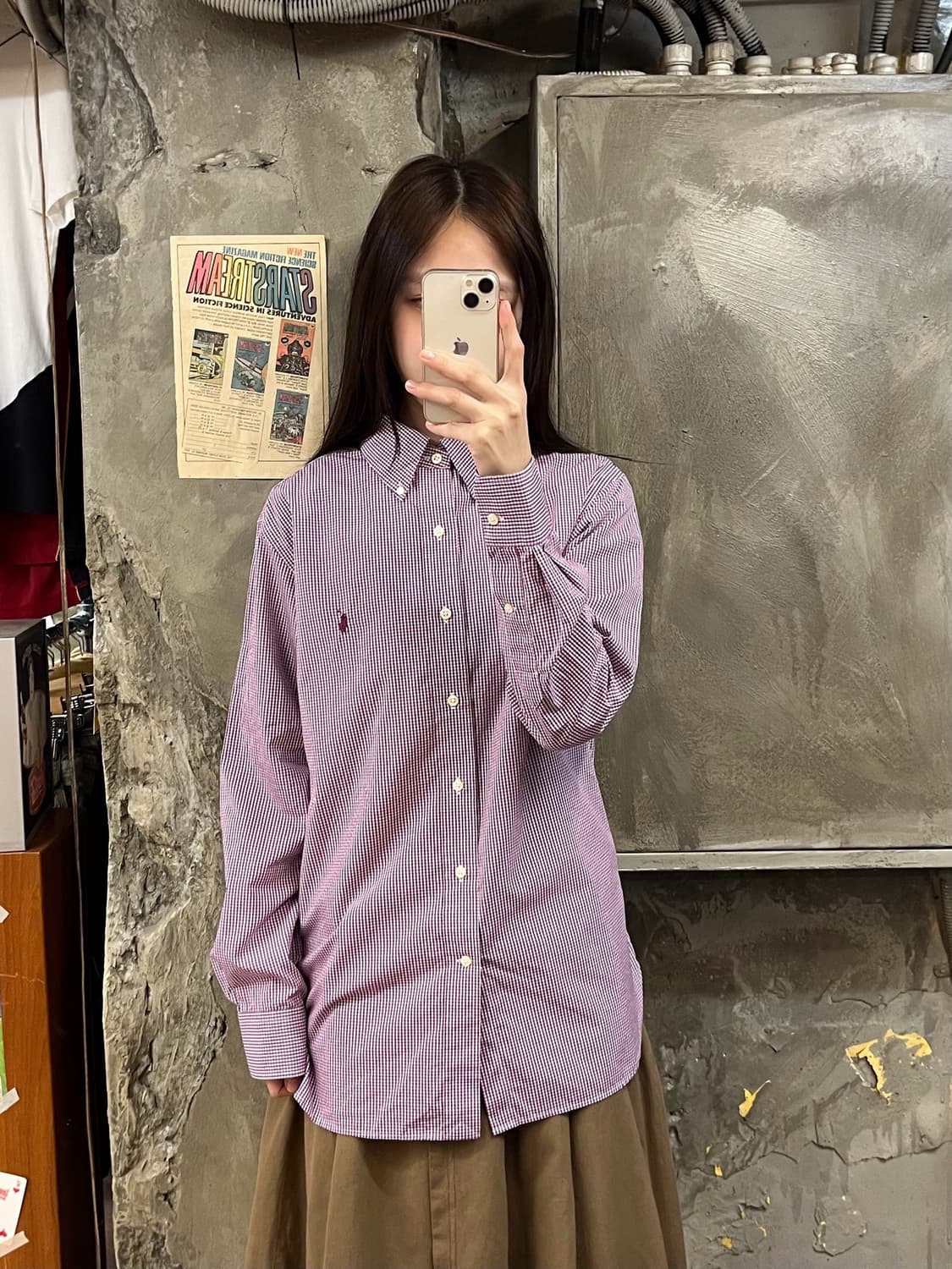 폴로 랄프로렌 체크 셔츠 퍼플  #csz619 상품이미지2