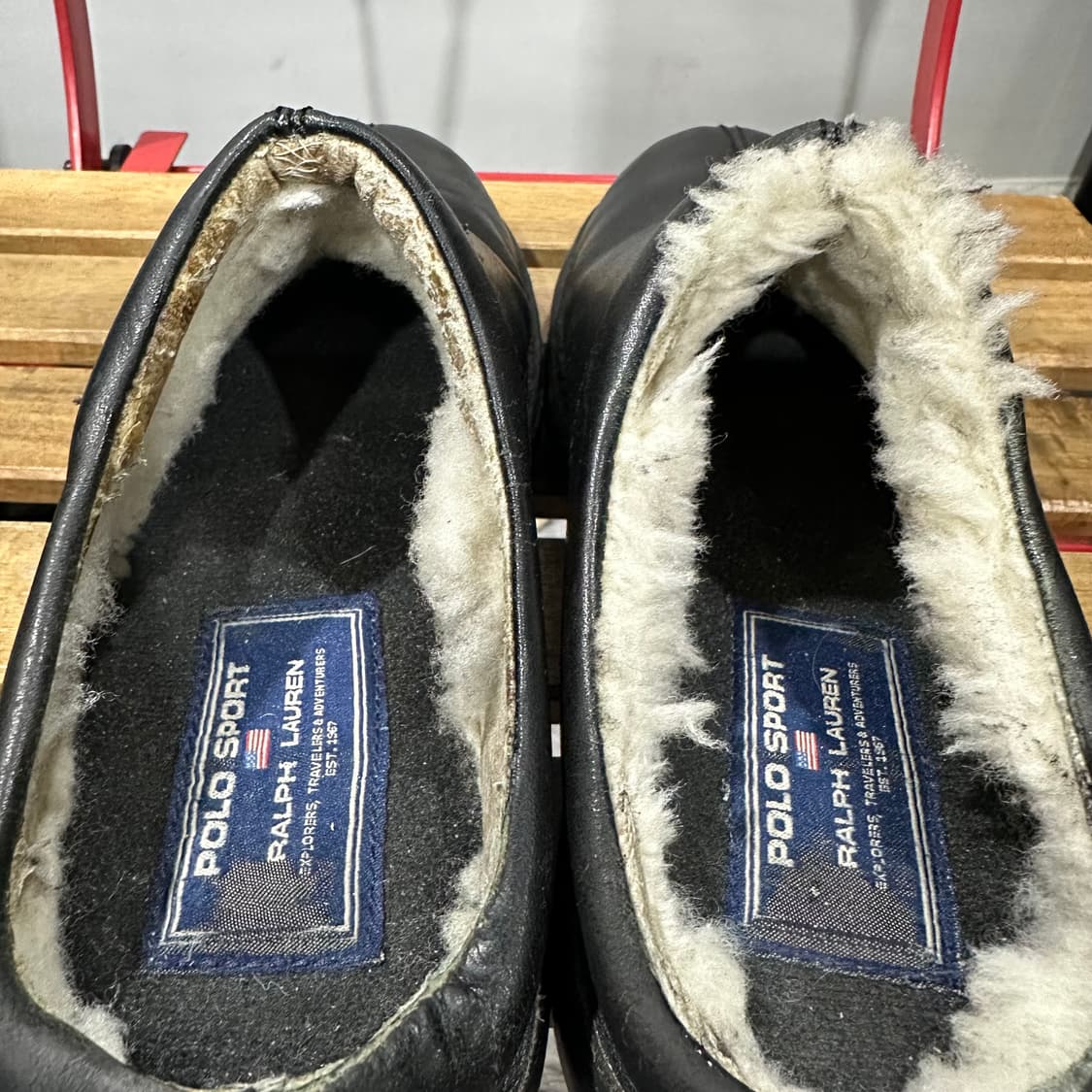 US7.5) 260 폴로스포츠 90s 뮬 남성 남자 슬립온 시어링 블랙 상품이미지7