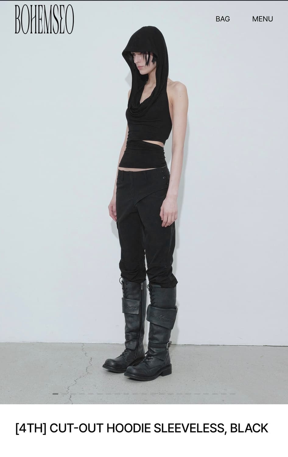 구해요) 보헤미안서울 CUT-OUT HOODIE SLEEVELESS, 상품이미지1