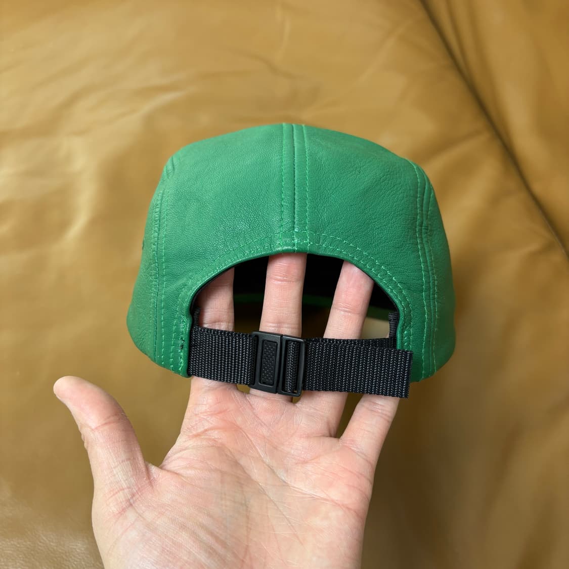 슈프림 캠프캡 모자 박스로고 레더 그린 상품이미지8