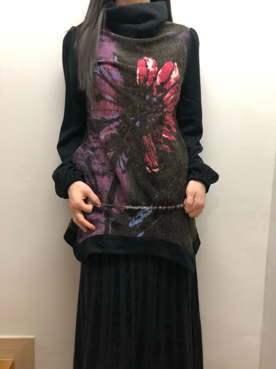 빈티지 블랙 오리엔탈 탑 상품이미지2