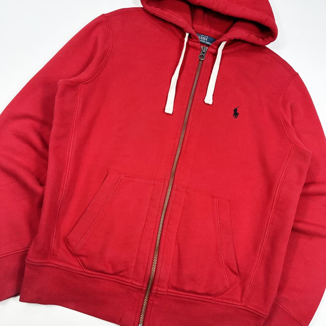 폴로 랄프로렌 헤비코튼 써멀 후드집업 레드 M 상품이미지3