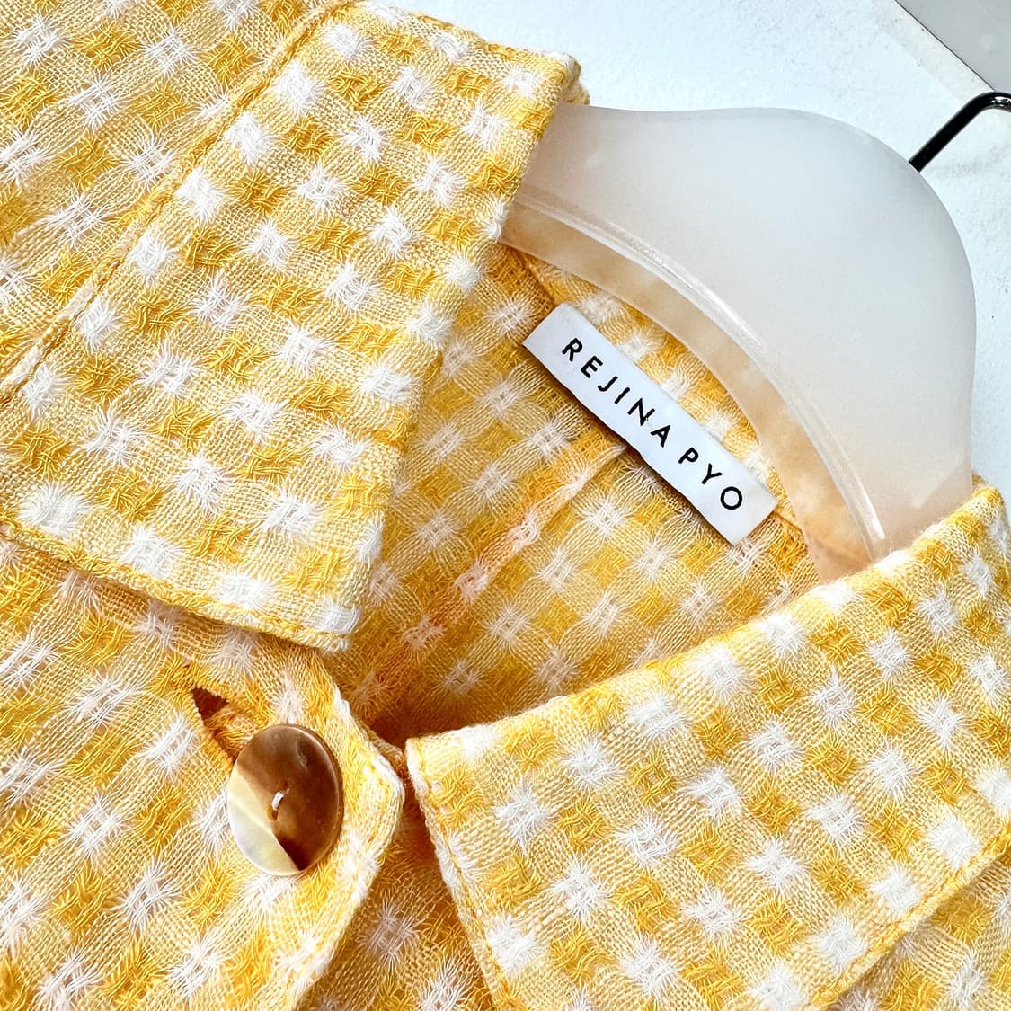 레지나표 린넨 체크 반팔 셔츠 상품이미지4