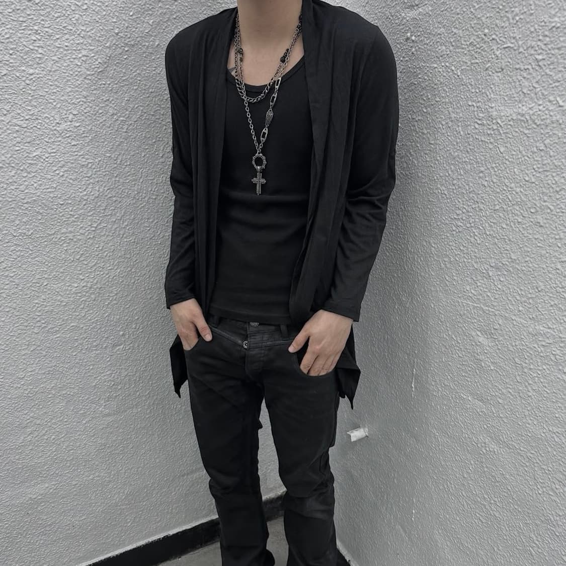 Skull back printing cardigan 상품이미지4