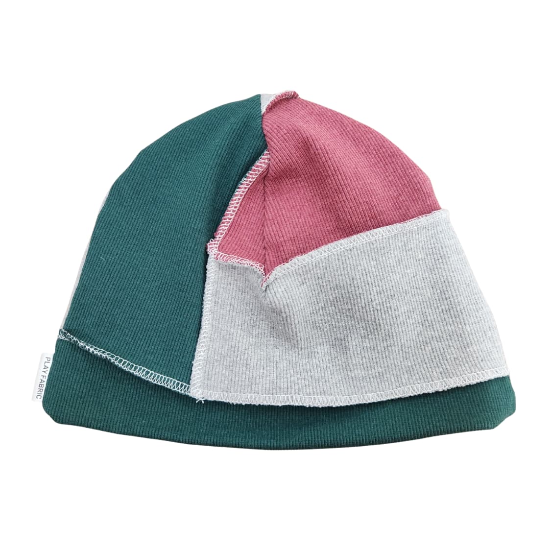 패치워크 오버로크 스티치 비니 - green mix 상품이미지2