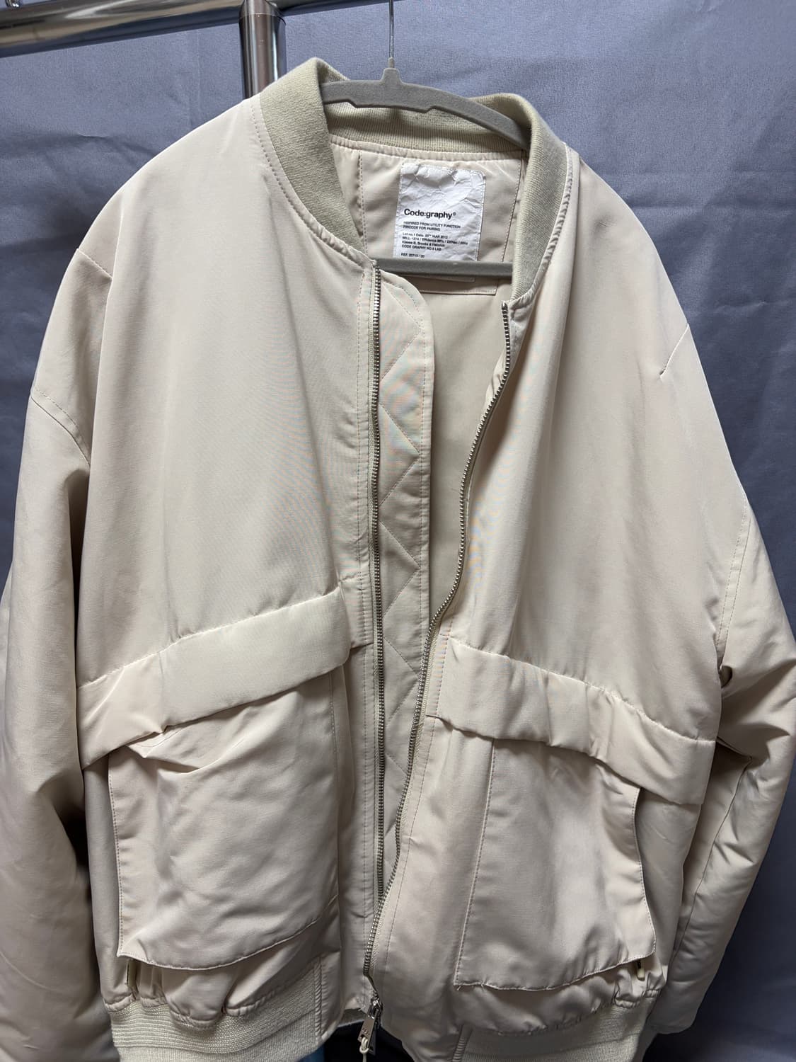 코드그라피 2-WAY 유틸리티 MA-1 자켓_크림 상품이미지6