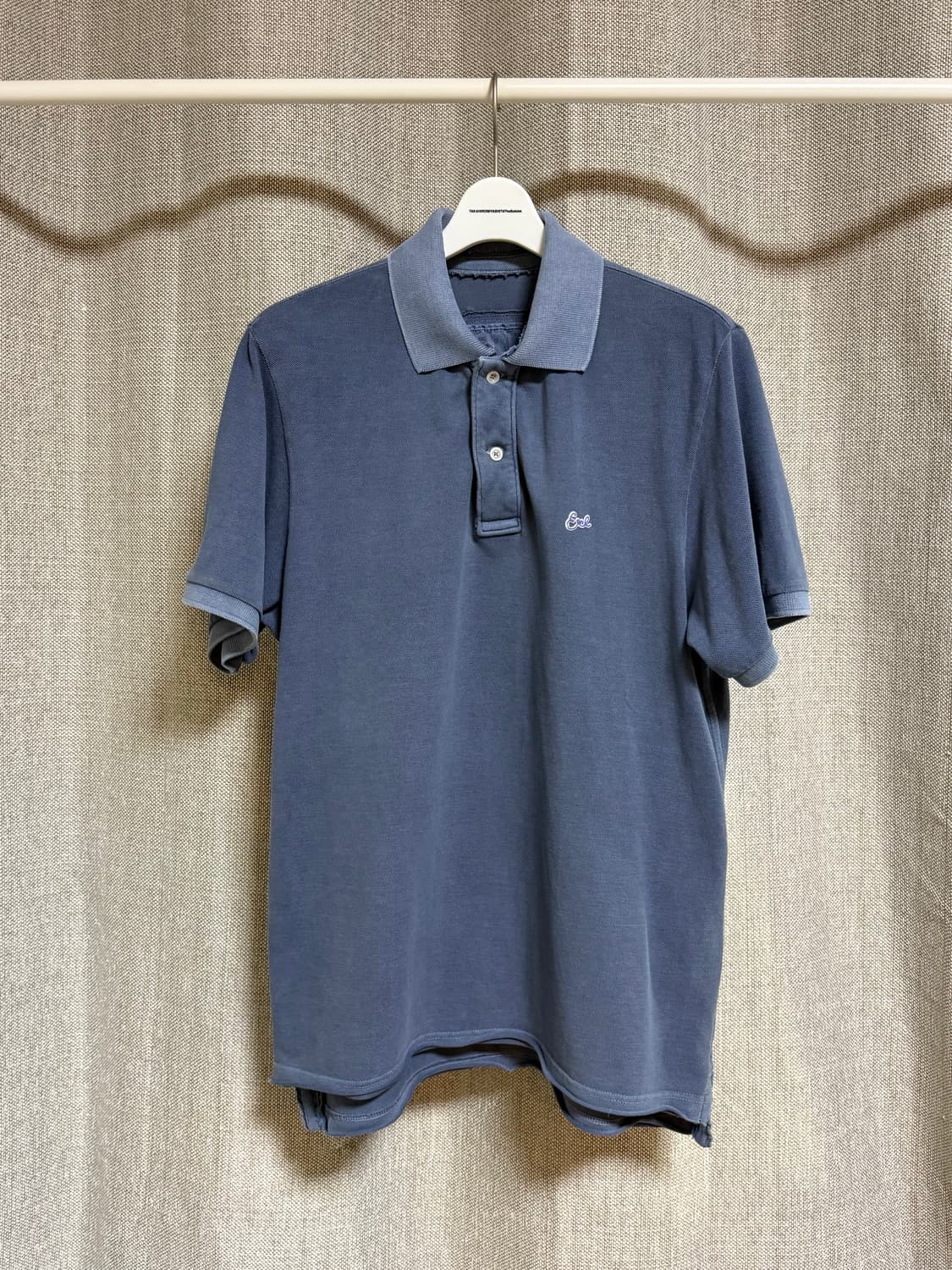 [L] ERL 스크립트 폴로 티셔츠 블루 상품이미지2