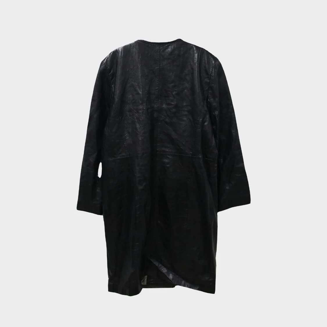 리얼 레더 롱 노카라 더블 가죽 자켓 62166 상품이미지2