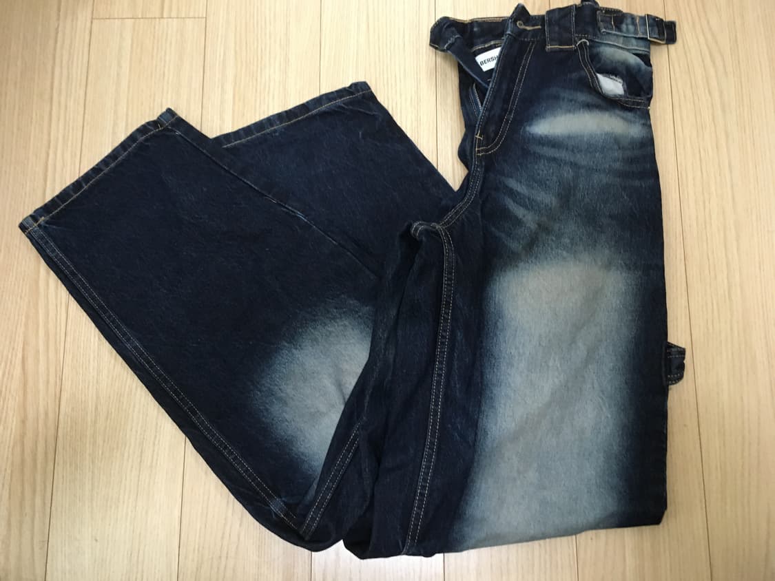 bershka 워싱 카팬터 와이드핏 청바지 상품이미지1